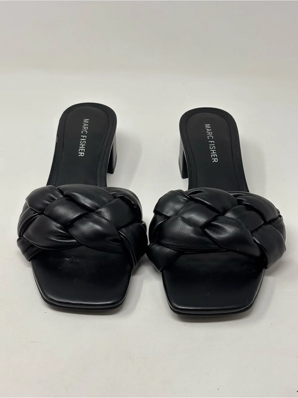 Marc Fisher Calicea black braided mule sandals size 5.5